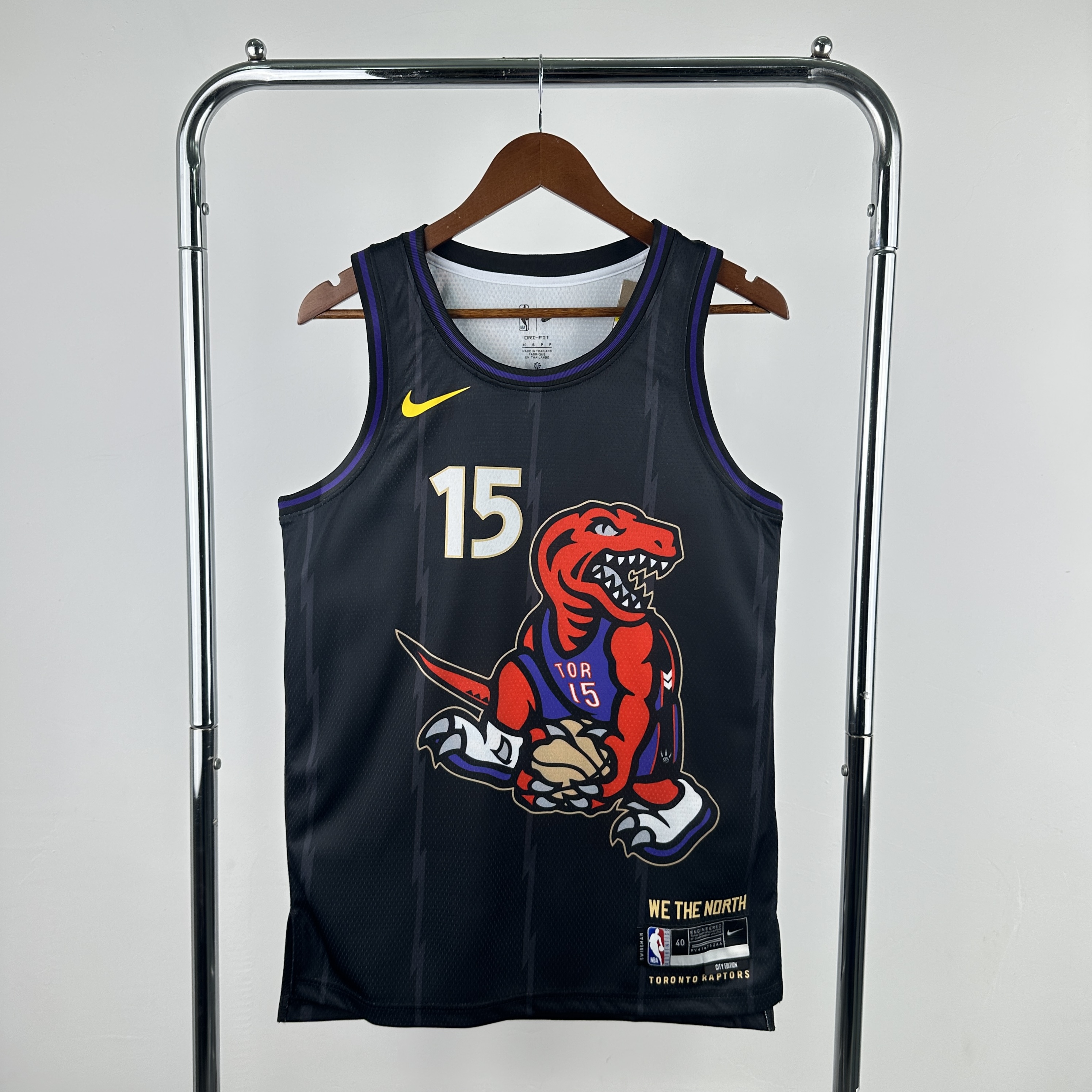 Men Toronto Raptors #15 Carter Black City Edition Season Nike 2025 NBA Jersey